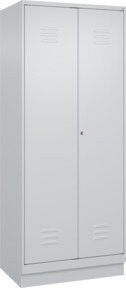 C+P Wäsche-Spind Classic PLUS mit Sockel, 2 Abteile, grau, B/T/H: 80 x 50 x 195 cm - Bild 1