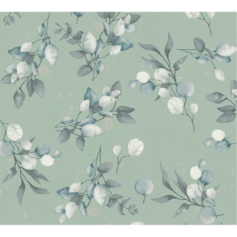 A.S.Creation Vliestapete floral in Grün Blau Grau B/H/T: 53 x 1005 x 7,6 cm - Bild 4