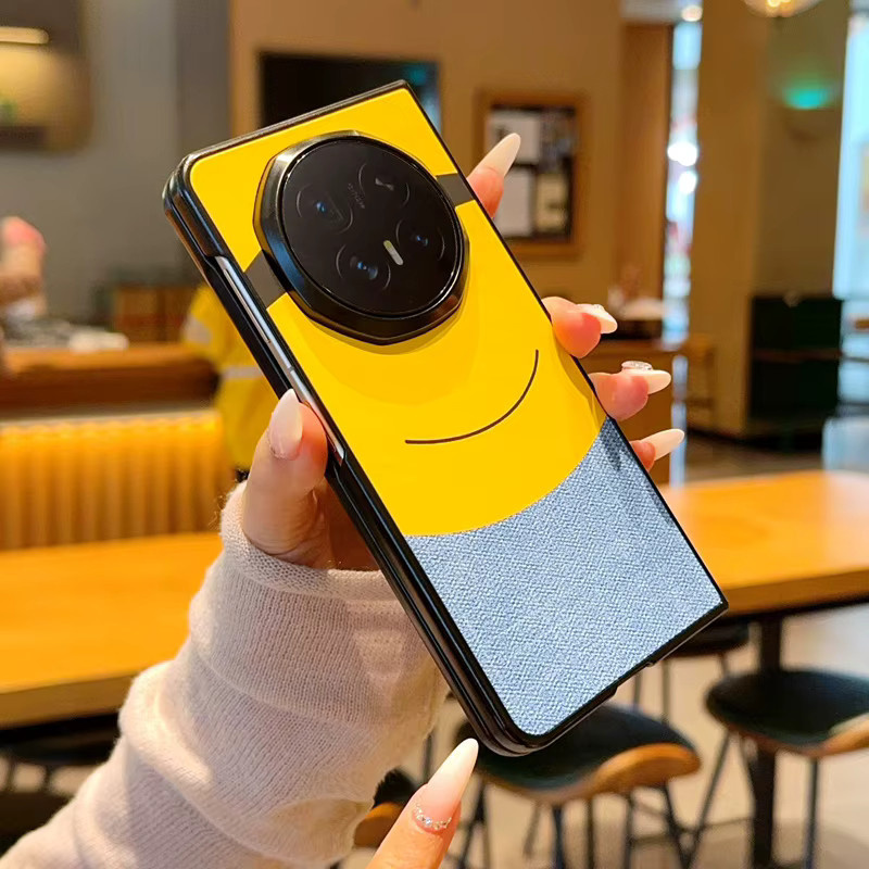 Honor Magic V6 V5 V3 Handyhülle aus Leder mit gelbem Augenmuster, stoßfest und fingerabdruckresistent - Bild 2