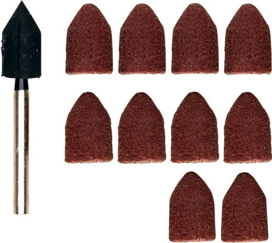 Proxxon Schleifkappenträger mit 10 Schleifkappen in den Körnungen 80 und 150, Durchmesser: 9 mm - Bild 2