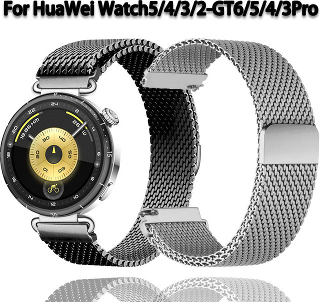 Huawei Uhrenarmband Edelstahl, Milanaise, Silber, Unisex - Bild 1