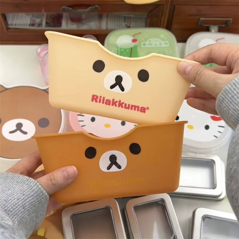 52TOYS Rilakkuma Aufbewahrungskorb Beige Multifunktionaler Kawaii Desktop-Organizer aus Kunststoff - Bild 3