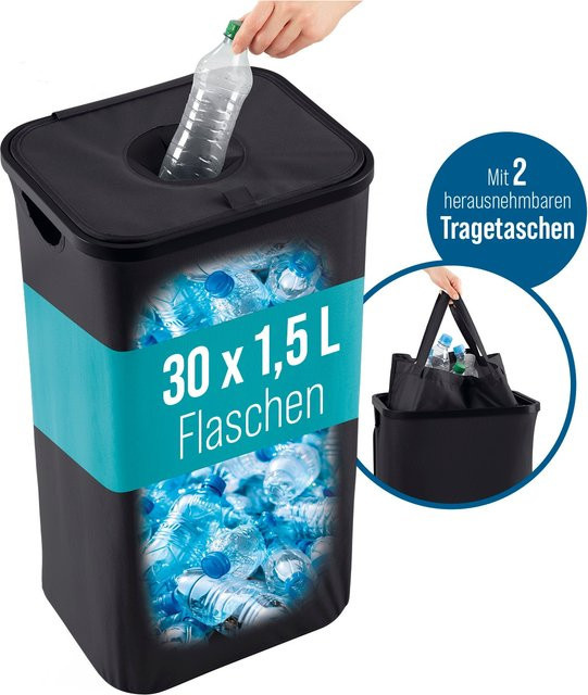 EASYmaxx Pfandflaschen-Sammelbehälter in Schwarz mit 100 l Fassungsvermögen - Bild 1