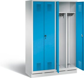 C+P Spind Evolo Schwarz-Weiss mit lichtblauer Front und lichtgrauem Korpus, H x B x T: 180 x 119 x 50 cm - Bild 1