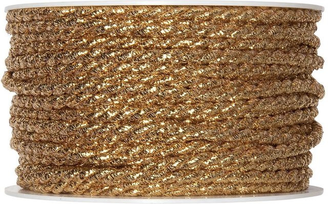 Halbach Kordel 4mm in Gold aus Acetat, Baumwolle und Polyester, Länge: 5m - Bild 1