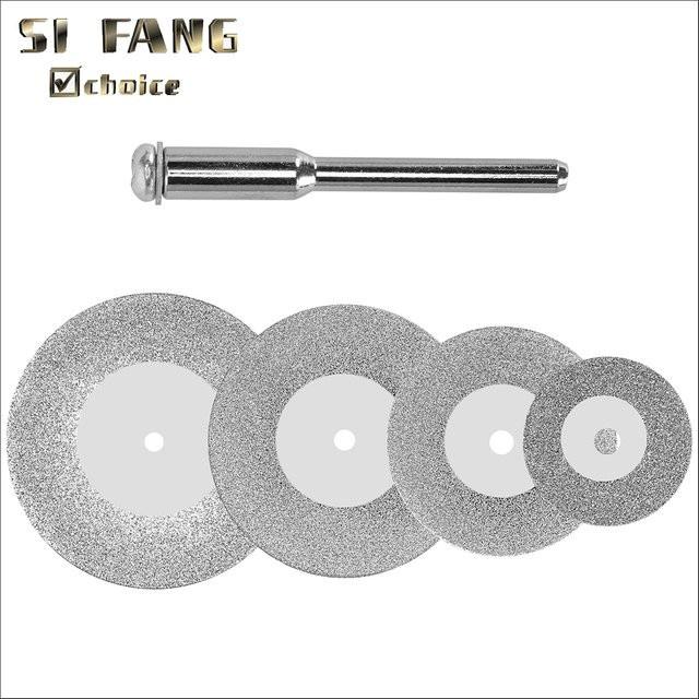 SI FANG Diamant-Trennscheiben-Set für Drehwerkzeuge und Mini-Bohrer zum Schneiden von Holz und Glasfliesen, Farbe: Silber, Durchmesser: 40 mm - Bild 1