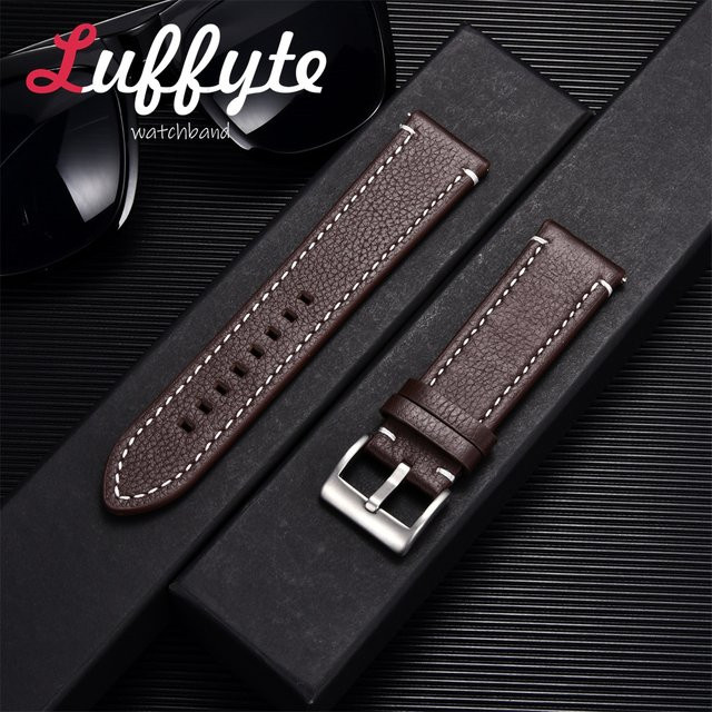 luffyte Uhrenarmband Echtleder, Lichee-Muster, Unisex - Bild 1