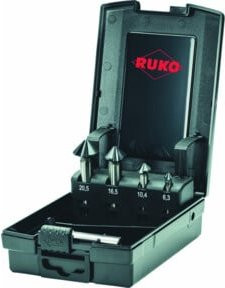 RUKO Kegel- und Entgratsenker-Satz ULTIMATECUT DIN 335 Form C 90 Grad HSS Co 5 RUnaTEC in schwarzer ABS-Kunststoffkassette, 6,3 - 25 mm - Bild 1