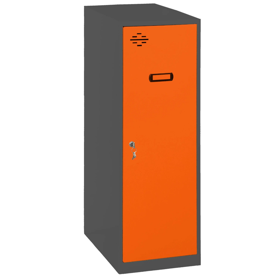 PROREGAL Schließfachwürfel AMEGO Spind Garderobe für Umkleiden, Farbe: Orange-Anthrazit-Schwarz, H x B x T: 91,5 x 30 x 50 cm - Bild 2