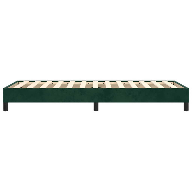 vidaXL Boxspringbett aus Samt in Dunkelgrün B/T/H: 90 x 200 x 25 cm - Bild 4