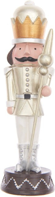 Rico Design Nussknacker Figur mit Stab aus Polyresin in Gold, Höhe: 17 cm - Bild 1