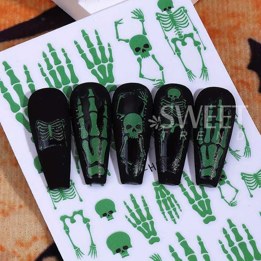 SWEET TREND Nagelaufkleber Halloween, 3 Stück, Glänzend, Unisex - Bild 2