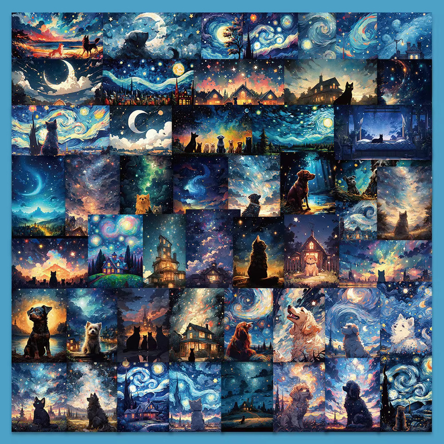 50-teiliges Set wasserfeste Sternenhimmel-Aufkleber in Multicolour von Sticker Story Store für DIY Dekoration von Laptops, Notizbüchern und Tassen - Bild 2