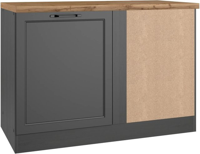 Held Küchen Eckunterschrank Kempten in Landhaus Optik, Farbe Grau/Graphit, Breite: 120 cm - Bild 1