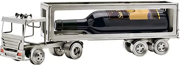 Hinz & Kunst Weinflaschenhalter LKW aus Metall in Silber - Bild 1