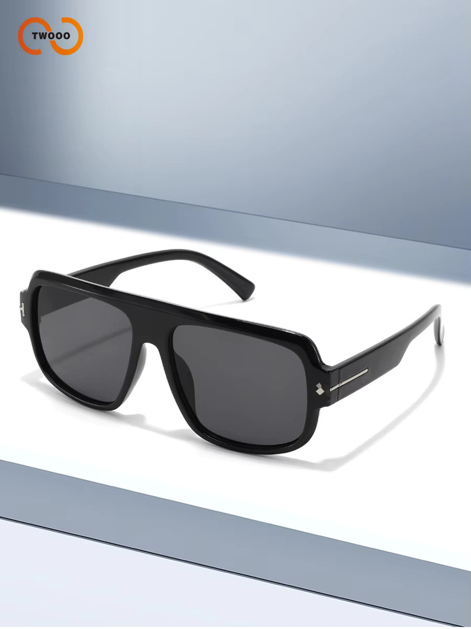 TWOOO Aviator Sonnenbrille, Unisex, Vollrand, Schwarz, Kunststoff - Bild 2