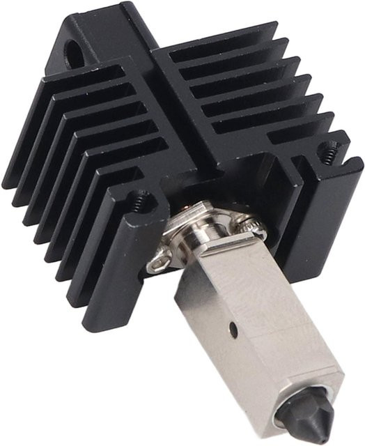 Fishine 3D-Drucker Hotend-Kit mit abnehmbarer 0,4 mm Düse aus gehärtetem Stahl und Lüfter in Schwarz - Bild 1