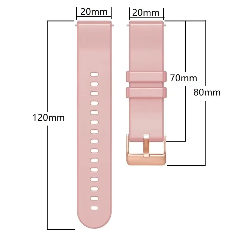 QCTOG Uhrenarmband Silikon, Roségold, 20 mm, Unisex - Bild 2