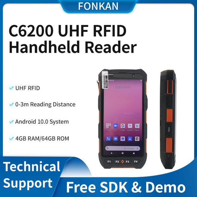 C6200 UHF-RFID-Handlesegerät mit Android 10.0, 4 GB RAM, 64 GB Speicher, Schwarz - Bild 1