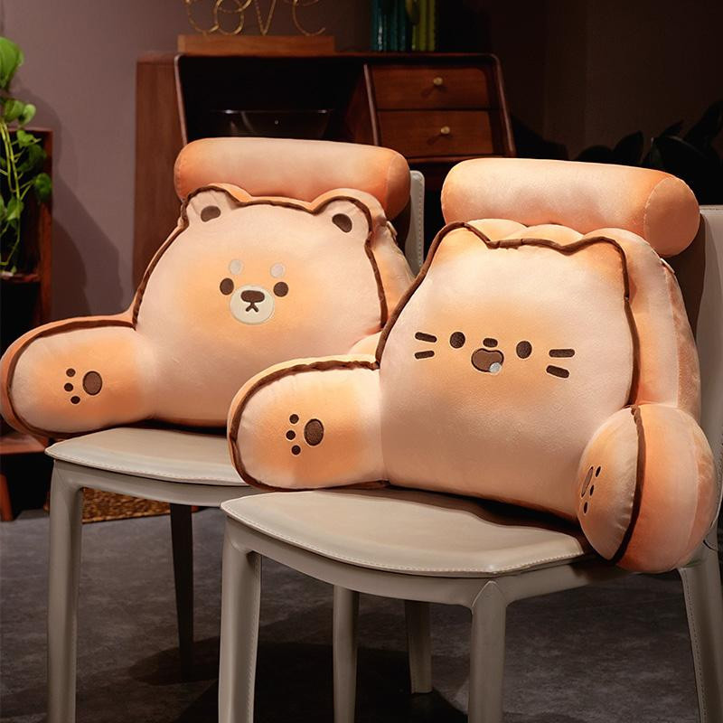 Weiches Plüsch-Dreieckskissen mit Tier-Motiv als Rückenlehne für Bett und Sofa, 40 cm - Bild 3