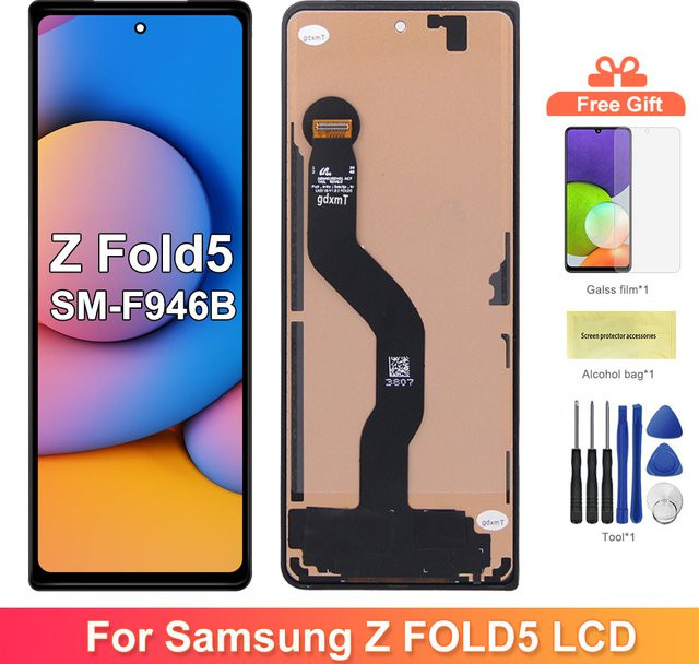 Samsung Z Fold5 5G Ersatz LCD Display Touch Digitizer Montage in Schwarz für SM-F946B und SM-F946B/DS sowie SM-F946U - Bild 1