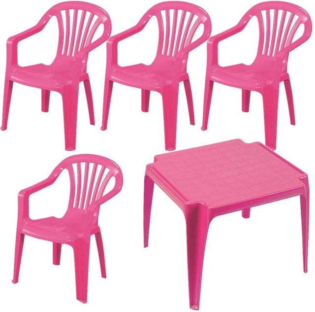 ProGarden Kindermöbel-Set aus Kunststoff in Pink, B/H/L: 38 x 53 x 43 cm - Bild 1