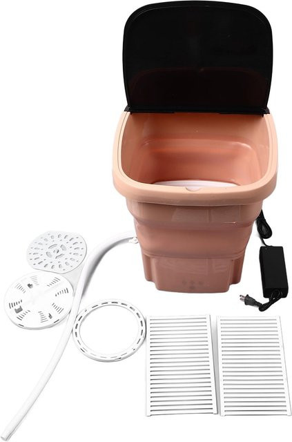 GoolRC Tragbare Mini Waschmaschine mit 15l Fassungsvermögen, faltbar und kompakt, Toploader in Pink/Orange - Bild 1