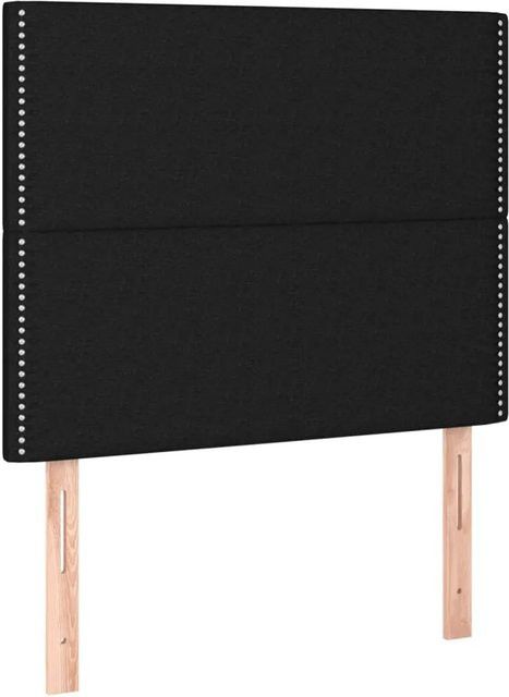 vidaXL LED Kopfteil Schwarz mit USB-Ladeport und integrierter Beleuchtung, Stoff, B/T/H: 90 x 5 x 118/128 cm - Bild 1