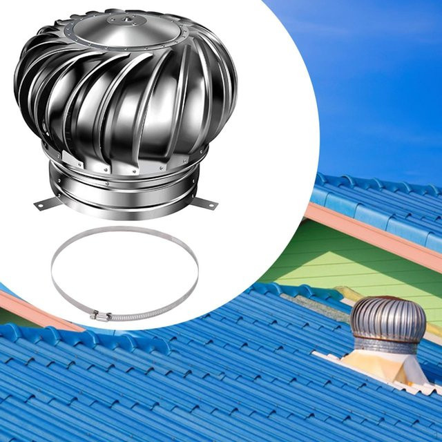 Dewdroop Dachbodenlüftungssystem mit Edelstahl-Abluftkappe und Gitter in Silber - Bild 1