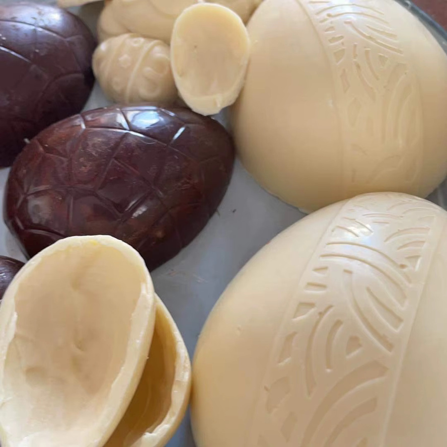 Ovale Schokoladenform für Ostereier aus Polycarbonat zum Backen und Dekorieren - Bild 3