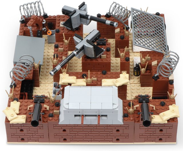 BRICKPANDA WW2 Militär Graben Ruinen Bausteine Kit, Soldaten, Armee Figuren, Krieg Szene - Bild 1