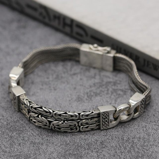 Wucifang Jewelry Armband, 925 Silber, gray, Unisex, 20cm - Bild 1