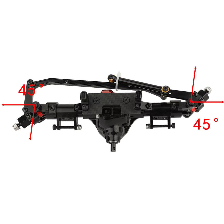 Axial Upgrade-Teile, Metall-Legierung Vorder-, Mittel- und Hinterachse mit Servo-Basis, 1/10 RC Rock Crawler Auto - Bild 2