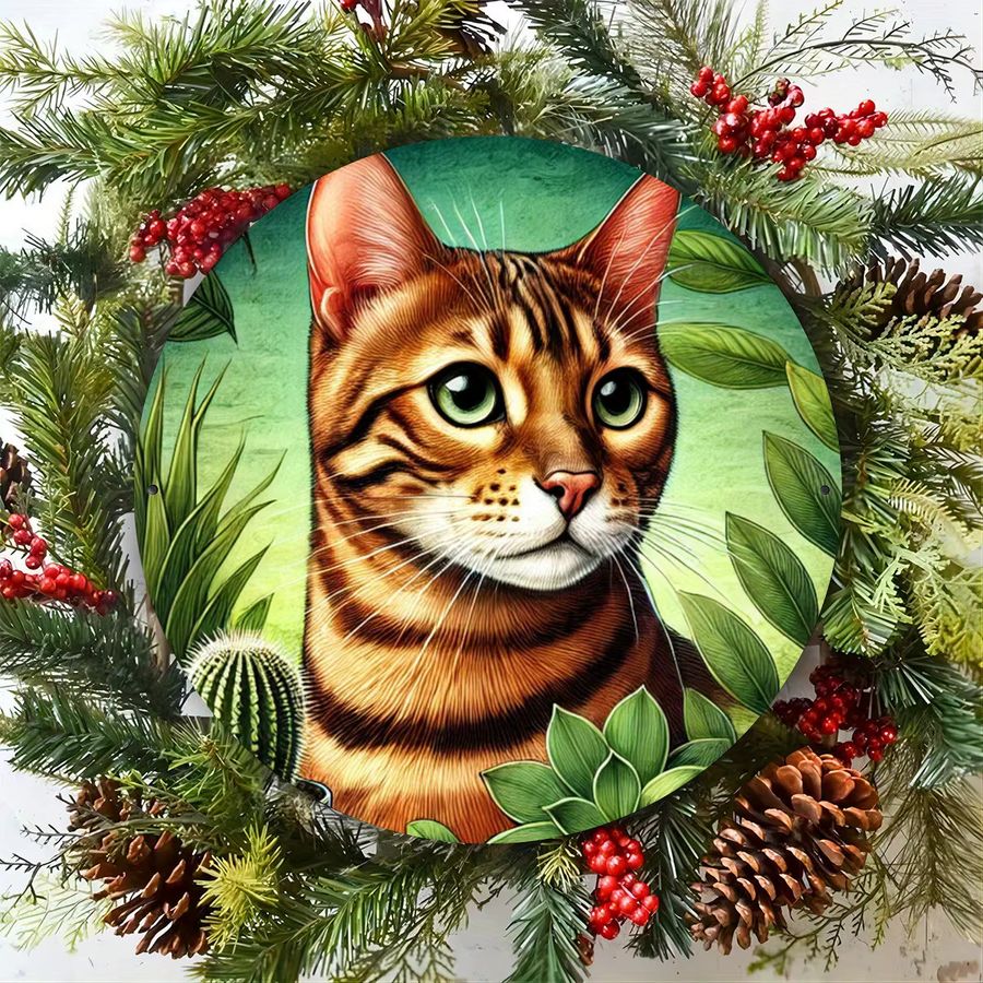 Rundes Metallschild Bengal Cat von Potdemiel, Multicolor, Durchmesser: 20,3 cm - Bild 3