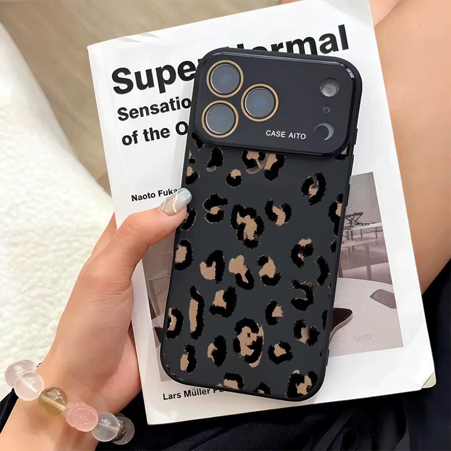 Elegante Handyhülle im Leopardenmuster in Weiß für iPhone 17 Pro Max, 16, 15, 14, 13 und 12 Pro Max - Bild 2