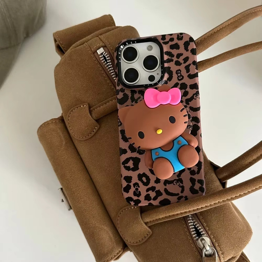 Sanrio Hello Kitty Handyhülle mit Leopardenmuster und MagSafe Wireless Charging für Apple iPhone 17 16 15 14 13 Pro Max, Multicolor - Bild 2