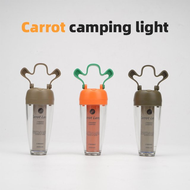 Einstellbares LED Campinglicht in Karotten-Design mit warmweißem Licht und wiederaufladbarem Akku für Outdoor und Garten - Bild 1