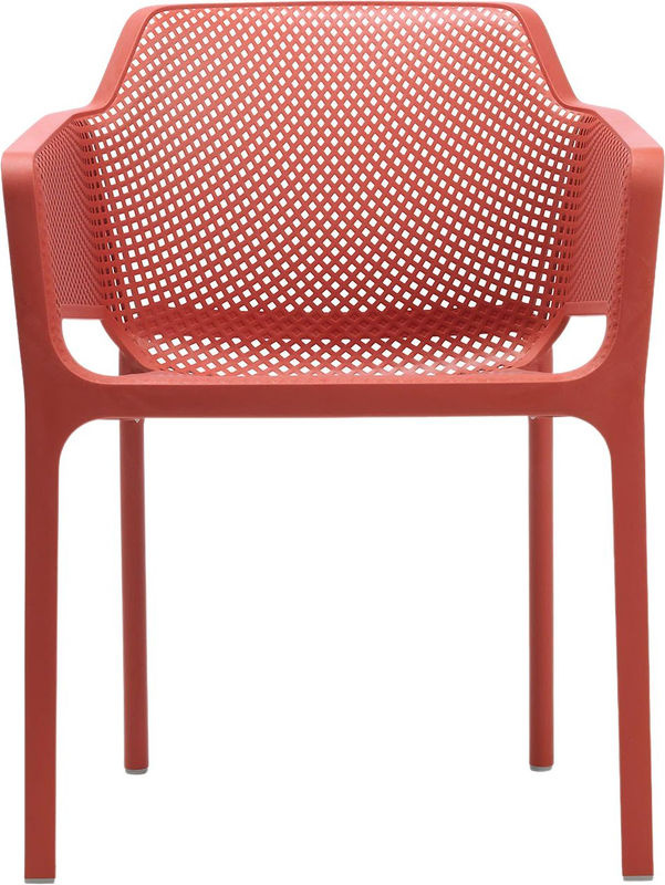 Nardi Net Armlehnstuhl Set aus 4 Stück in Marsala, stapelbarer Gartenstuhl mit modernem Lochmuster aus Polypropylen, B/T/H: 60,5 x 58,5 x 80 cm - Bild 3