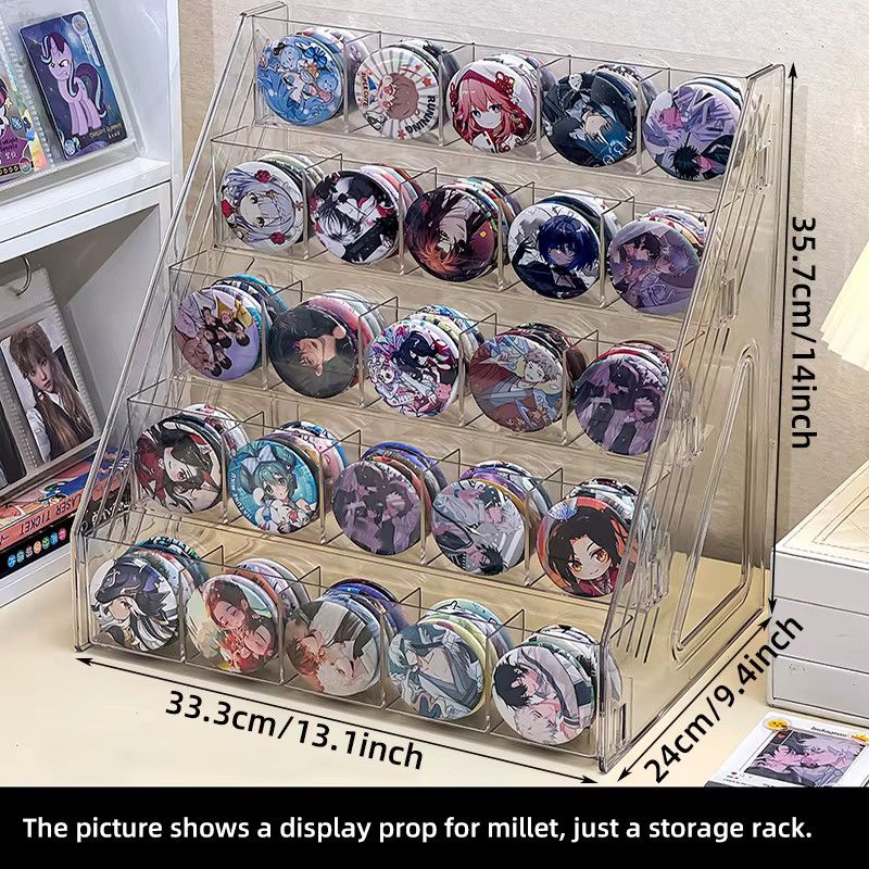 Organizer aus Acryl im Treppenhaus-Stil für Sammlerstücke und Abzeichen, geometrischer Desktop-Präsentationsständer für Anime-Peripheriegeräte - Bild 4