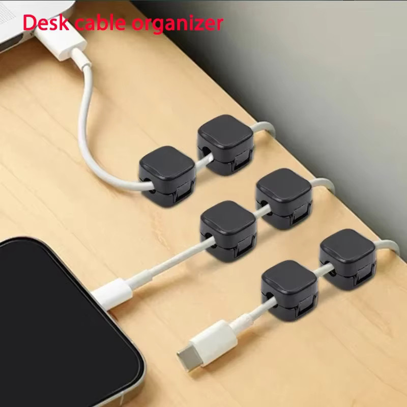 EARDECO Magnetischer Kabel-Organizer mit Klebestreifen für USB-C Kabel in Schwarz oder Weiß - Bild 4