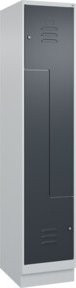 C+P Classic PLUS Z-Spind mit Sockel, 2 Fächer, Grau/Anthrazit, H x B x T: 195 x 40 x 50 cm, mit Zylinderschloss und Garderobenstange - Bild 1