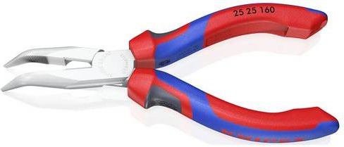 Knipex Flachrundzange für Elektronik- und Feinmechanik 40 Grad gebogen, verchromt, Länge: 160 mm - Bild 1