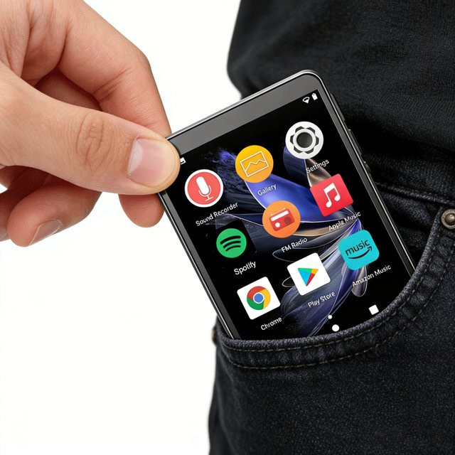 Famue Mini MP3-Player mit WLAN und Bluetooth, Android 10, 2,8 Zoll Display, 2 GB RAM, Schwarz - Bild 1