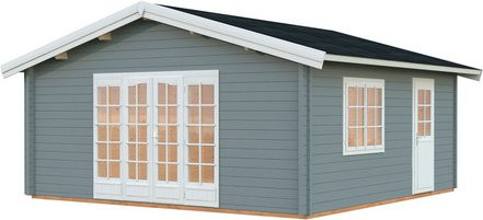 PALMAKO Gartenhaus Irene aus Fichte in Grau mit Satteldach und Fußboden, B/T/H: 622 x 598 x 312 cm - Bild 1