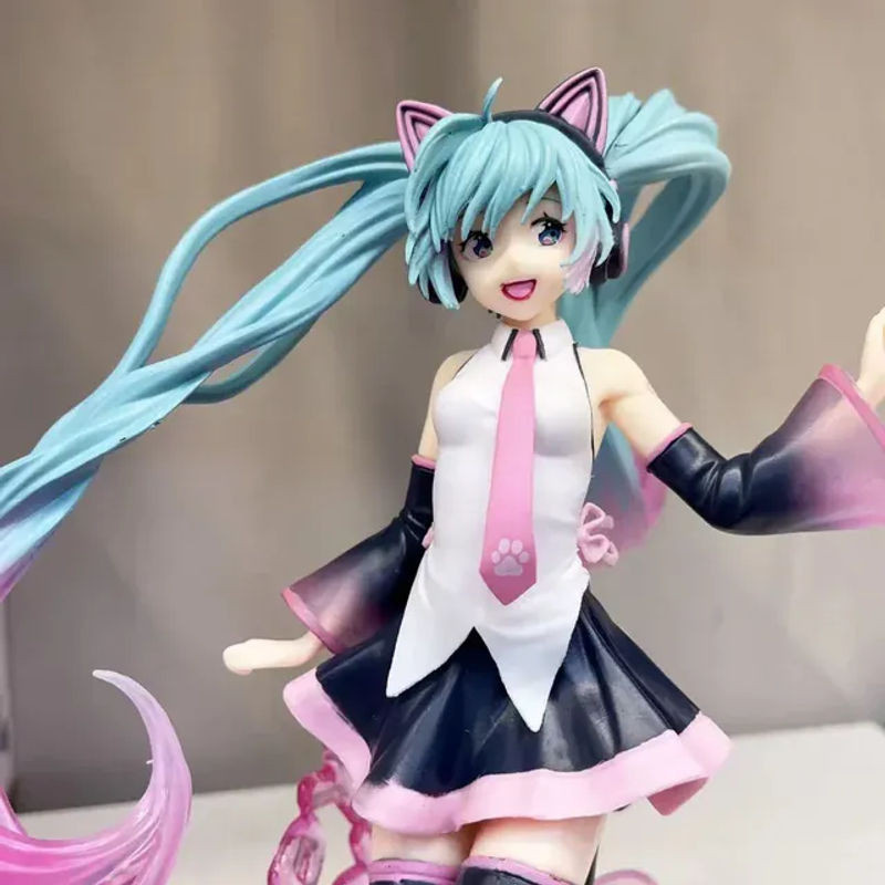 Bandai Hatsune Miku Anime Figur mit Katzenohren, mehrfarbig, Höhe: 23 cm - Bild 1