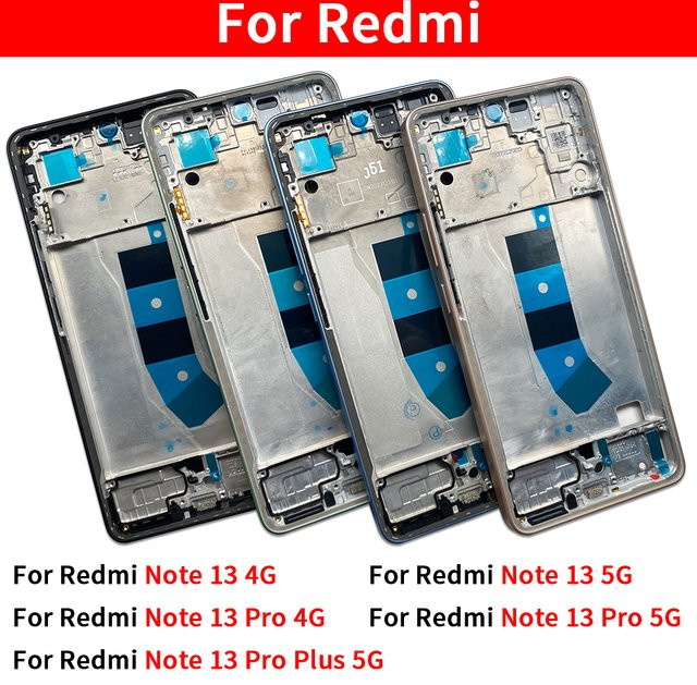 Xiaomi Ersatzteil-Set für Redmi Note 13 4G 5G und Redmi Note 13 Pro Plus 5G mit Metall-Batterieabdeckung, Frontgehäuse, mittlerem Rahmen und Lünette - Bild 1