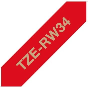 Brother P-touch Textil-Schriftband TZe-RW34 unlaminiert, Farbe: Weinrot, Schriftfarbe: Gold, Breite: 12 mm, Länge: 4 m - Bild 3
