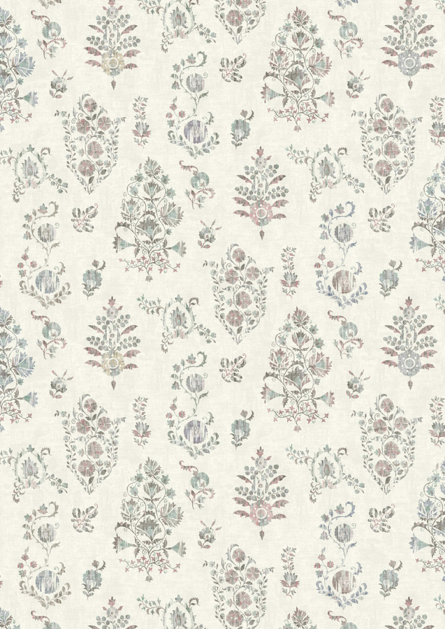 Lewis & Wood Tapete Sicilia in Tea Rose mit floralem Botanical-Design in Pink und Multicolour - Bild 1
