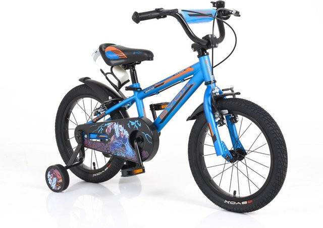 Byox Monster Kinderfahrrad 16", blau, mit Stützrädern und Reflektoren - Bild 1