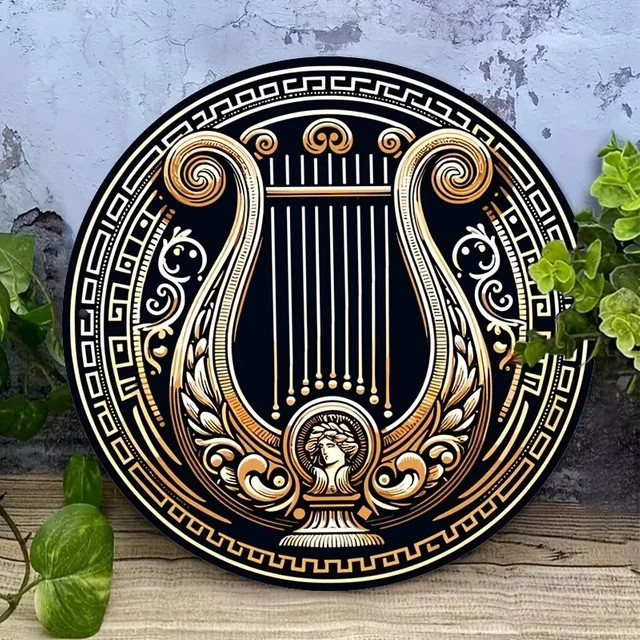 Potdemiel Vintage Wanddekoration mit geometrischen Mustern in Schwarz und Gold - Bild 1